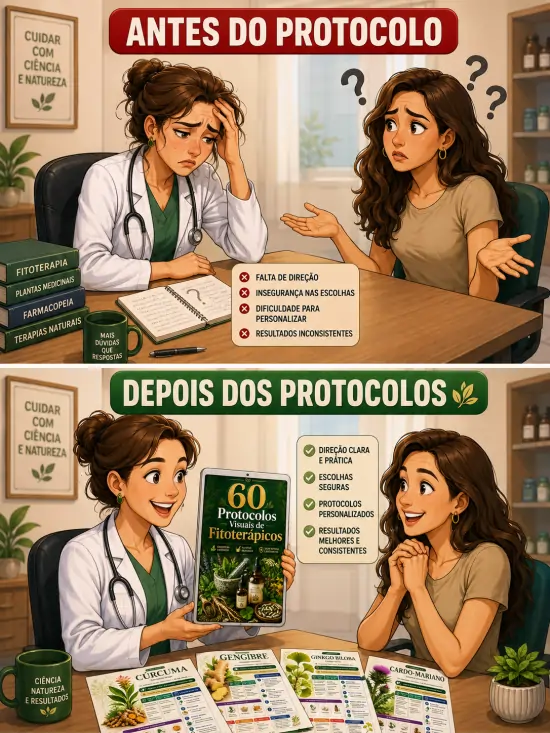 Comparação da rotina sem e com os protocolos de fitoterápicos